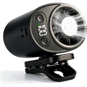 2026 New Clip On Car Air Conditioner Fan, Portable Mini Car Cooling Fan with LED Display, 360 Rotation USB Rechargeable Cooling System, Quiet Clip Fan for Auto Van Truck SUV RV Black