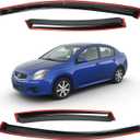 Window Visors for Nissan Sentra 4 Door Sedan 2007-2012 Wind Deflector Sun Rain Guard Vent Weather Shields, Tape-on, Smoke, 4Pcs
