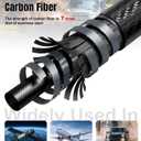 6FT Carbon Fiber Truck Flag Pole, 1.25 Inch Heavy Duty Flag Pole for Truck, 2 Sections Design Black Flagpole for Jeep, Pickups, RVs, SUVs, Trailer Hitch, Tailgate, All-Weather Resistant(Flagpole only)