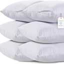 White Classic Pillow Cases Queen Size Set of 6-20 x 30 Ultra-Soft Queen Pillow Protectors with Zipper, 200 Thread Count, Envelope Closure, Pillow Shams