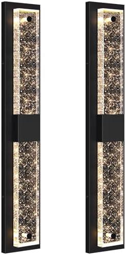 31.5in Large Size Outdoor Wall Light Fixtures with Crystal Bubble Glass, Waterproof Exterior Sconces LED Wall Lanterns, Porch Lights Wall Mounted 10W 3000K Outside Lights for House Front Door Garage