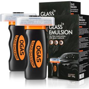 Glass Emulsion Cleaner,Car Oil Film Cleaner,Handle Oil Film Remover&Windshield Cleaner For Cars Window, Glass Emulsion, Crystal Clear View