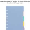 Avery Write & Erase Durable Plastic Mini Dividers for 3 Ring Binders and 7-Ring Binders, 5.5" x 8.5", 5-Tab Set, Multicolor, 1 Set (16180)