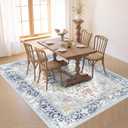 VK VKLIVING 6'x9' Area Rugs 6'x9' Washable Rug Machine Washable Rugs for Living Room Boho Area Rugs for Bedroom, Vintage Rugs Carpet Machine Rug Non Slip Office Rug, Light Blue