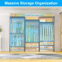 Ulif E13 Heavy Duty Clothes RackWith 4 Hanger Rods & 8 Shelves Freestanding Clothing Racks for Hanging ClothesAdjustable Closet OrganizerMetal Garment Rack 63" W x16 D x77 HMax Load 900LBSBlack