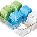 iDesign Clear Tea Bag & Sugar Packet Organizer for Drawer, Cabinet or Kitchen Countertop
