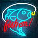 Fishing Neon Sign for Wall Decor Fishing Neon Light for Man Cave Dimmable LED Light Up Sign for Bedroom Living Room Club Party Birthday Gifts Wall Art Size 12.9 * 12.9(WZCP051) (Blue)