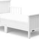 Graco Bailey Toddler Bed (White) - GREENGUARD Gold Certified, Fits Standard Full-Size Crib & Toddler Mattress, Toddler Safety Guardrails Included, Complete Design with Solid Headboard, Footboard, 54.21x30.71x25.93 Inch