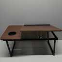 Laptop Desk for Bed, Adjustable Laptops Stand with 5 Adjustable Angles, Portable Lap Tray Table with Cup Holder, Laptop Bed Desk Tray for Eating Working Writing Reading (Brown)