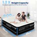CHERIMOR Air Mattress Queen with Built in Pump, Inflatable Blow Up Mattress 18" Raised, Multi-Layer Leakproof, Heavy-Duty Support 800 lbs, Air Bed Queen Size for Home Guests Camping, 3-Min Inflation