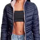 YMI Jeans Women's Winter Reversible Puffer Jacket, MAUNV, M
