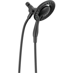 Delta 4-Setting In2ition 2-in-1 Dual Shower Head with HandHeld Spray, Matte Black Detachable Shower Head with Hose, Showerhead, 1.75 GPM Flow Rate, Matte Black 75486CBL