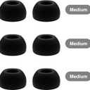 Replacement Ear Tips for AirPods Pro 3 Earbuds, Silicone Earbuds Tips Compatible with AirPods Pro 3rd Generation 2025, 6 Pairs Black (Medium)