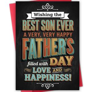 9 x Fathers Day Card for Son, Meaningful Son Father's Day Card from Mom Dad, Happy Fathers Day Card Gift from Parents