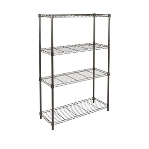 Amazon Basics 4-Shelf Adjustable Heavy Duty Steel Wire Rack Storage Shelving Organizer for Kitchen, Garage, 36" L x 14" W x 54" H, Black