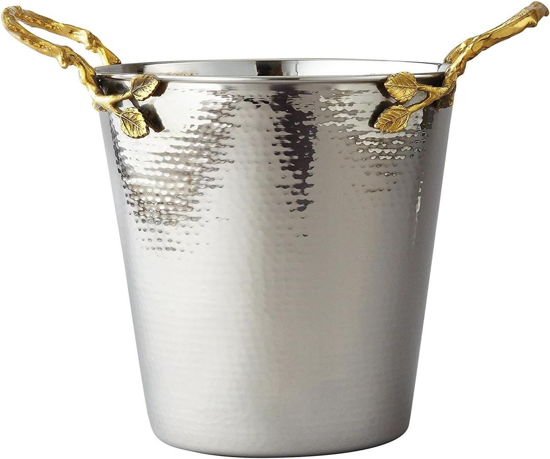 Elegance Golden Vine Wine/Ice Bucket, Silver/Gold, 8 inches