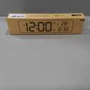 Digital Clock Large Display, Alarm Clock for Living Room Office Bedroom Decor, LED Corded Electric, Date Temp Display Wall Clock, Automatic Brightness Dimmer Smart Cool Modern Desk Accessories Black