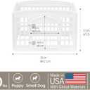 IRIS USA Dog Playpen with Door, 24 4 Panel Pet Exercise Pen Indoor Outdoor Puppy Play Pen, Portable Plastic Pet Fence for Small Medium Dogs, Foldable 35 x 35 x 24, White