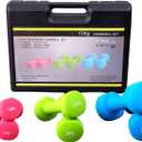 Set of 6 Dumbbells 2.2 lb 4.4 lb 6.6 lb Non-Slippery Ergonomic/Professional Equipment for Gym/Durable and Highly Resistant Portable Case 6 Pack Neoprene case, 6 Dumbbells 2(1 lb) 2(2 lb) 2(3 lb)