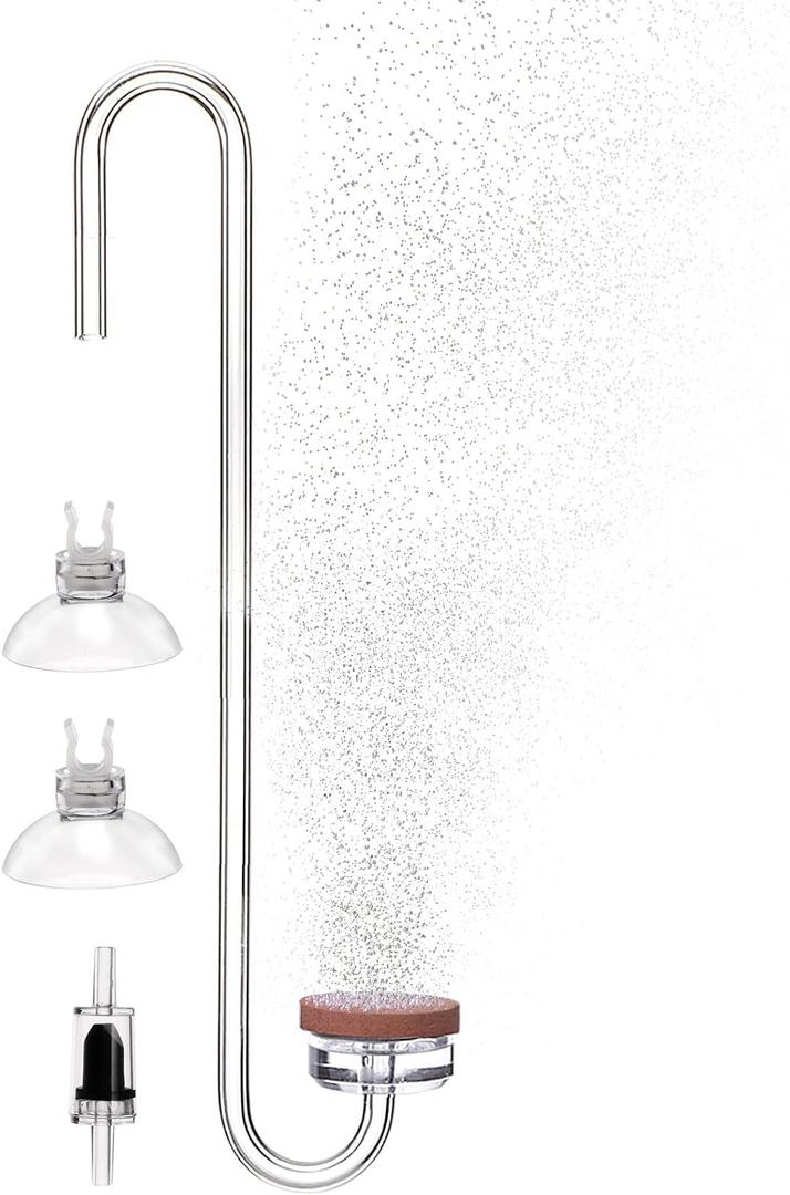 Acrylic CO2 Diffuser for Aquarium Planted Tank, Hooked version-20cm