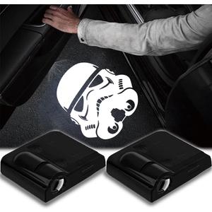 2pcs 3D Magnetic Car Door Step LED Welcome Logo Shadow Ghost Light Projector Lamp fits All Car Models (Helmet2) by DmStore