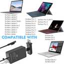 65W Surface Pro Laptop Charger for Microsoft Surface Pro 11 10 9 8 7+ X 7 6 5 4 3, Windows Surface Laptop 7 6 5 Studio 4 Go 3 2, Surface Go Tablet, Surface Book 2 1, Support 44W 36W, 10FT, Travel Case