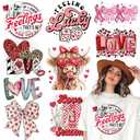 Kaciola 9 Sheets Valen-Tine Iron on Transfers, Pink Valen-Tine DTF Transfers Ready to Press Iron on Decals for T Shirts Hoodie DIY Crafts