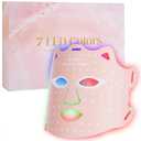 Red Light Mask for Face, 7-1 Colors Facial Care Mask, 850nm Infrared & Red Light Masks, Ergonomic Design for Home & Travel, Pink