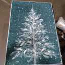 Lahome Christmas Rug 2x3 Non-Slip Door Rugs for Entryway Indoor, Small Washable Kitchen Rugs Throw Soft Bathroom Rug, Christmas Tree Print Holiday Decor Untra-Thin Doormat for Bedside Sink