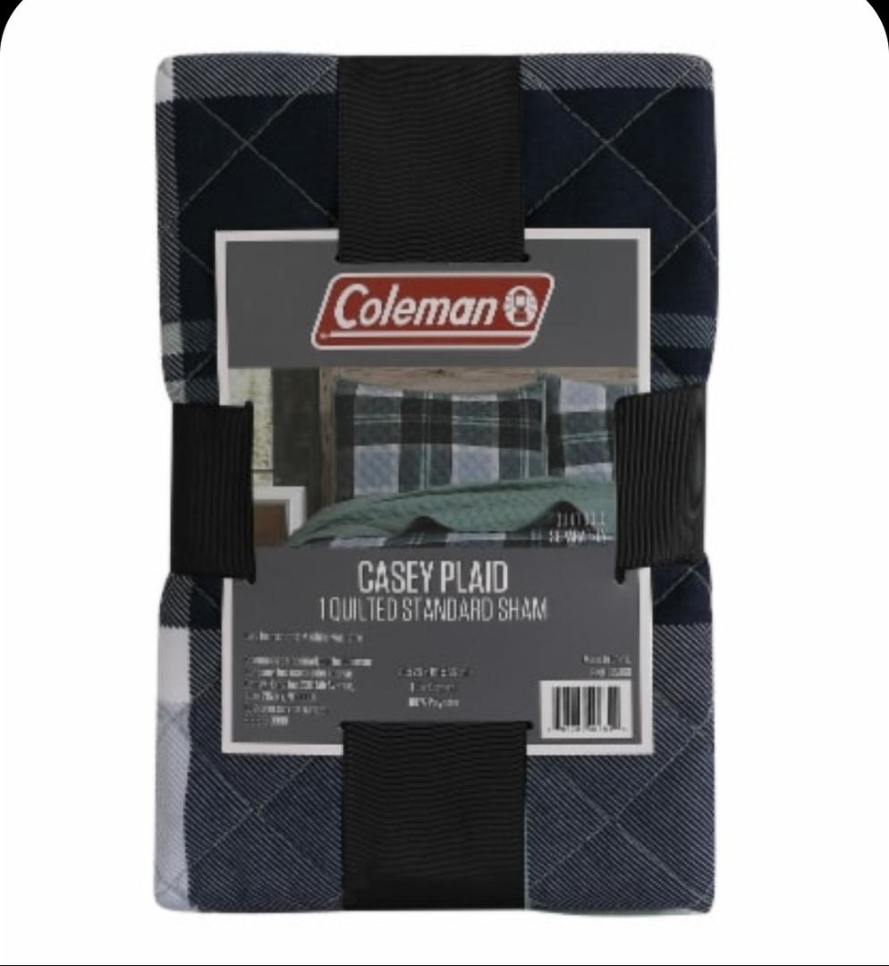 Coleman Quilted Standard Sham - Gregory Plaid  20x26 inch
