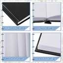 Henoyso 6 Pcs A5 Blank Notebooks Journals Bulk 100 Sheets/200 Pages Unlined Craft Notebooks Kraft Sketchbooks Hardcover for Writing Drawing for Gifts Students School Office, 8.3 x 5.7 in (Black)