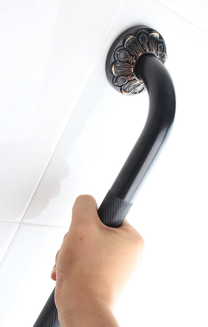 20" Bathroom Anti-Slip Grab bar, Bathtub Textured Shower Bar, Home Saftey Armrest, Toilet Hand Rail, Oil Rubber Bronze Finish