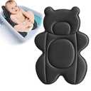 Infant Baby Bath Cushion,Fits Inside Most Baby Bathtubs, Breathable Soft Baby Bath Support Seat,Baby Bath Pad Bath Pillow for Bathtub,Newborn Bath Mat with 4 Suction Cups (Black)