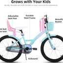 KEANO Zinnia 14 16 20 Inch Kids Bike for Girls Ages 3-10 Years, Girls' Bikes with Training Wheels, Streamers, Basket and Doll Seat, Children Bicycles