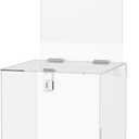 Marketing Holders 8 Inch Locking Ballot Box with Removable 8.5" x 11" Header Sign Holder Clear Acrylic Cube Donation Bin Countertop