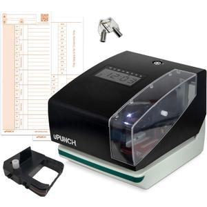 uPunch CR1000 Digital Time Clock and Date Stamp for Small Business: Complete Employee Time Tracking System with 50 Time Cards, Ribbon & Keys