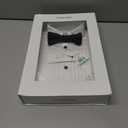 Calvin Klein boys Long Sleeve Tuxedo Dress Shirt With Bow Tie, Button-down Style With Classic Pleated Bib, Includes Matching Hanky (White)