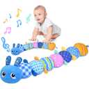 Baby Toys 0-6 6-12 Months, Sensory Music Animal Stuffed Toy for 0 1 2 3 4 5 6+ Months, Plush Toy with Crinkle and Rattles for Infant Newborn, Tummy Time Toys Gifts for 0-3-6-12 Month