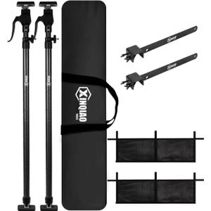XINQIAO Truck Bed Cargo Bar for Pickup 39.4 in to 70.8 in Adjustable, Comes with a Net and a Divider, 200 LB Capacity Also Used for A Third Hand Support Pole, 2 Sets