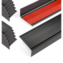 36" Metal Stair Nosing, 10-Pack Self Adhesive Aluminum Stair Edge Protector, Non Slip Stair Treads, for Indoor Outdoor Staircases (36 x 1.6 x 0.8in, Black)