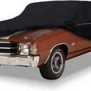 Waterproof Car Cover Compatible with Chevrolet Chevelle Malibu SS Sedan/Coupe 1964-1967 1968-1972 210T All Weather Classic Car Covers with Zipper Door for Snow Rain Dust Protection