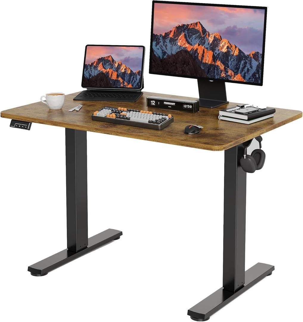 Electric Standing Desk (Rustic Brown, 40inches)