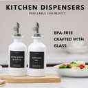 HOMCDALY Olive Oil Dispenser for Kitchen, 11.8oz Glass kitchen Dispenser Bottle, White Oil&Vinegar Cruet Set, Leakproof Oil Bottle for Cooking| Set of 2 (11.8oz White)