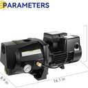 Acquaer Shallow Well Jet Pump,Cast Iron, Well Depth Up to 25ft, 115V/230V Dual Voltage, Automatic Pressure Switch