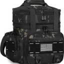 Expandable Tactical Lunch Box, XLarge Insulated Lunch Cooler Bag Heavy Duty Leakproof Lunch Pail for Men Adults Work Office Outdoor Picnic Trips,25L,Black-Camo