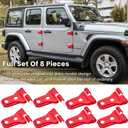 Door Hinge Cover Trim Exterior Accessories Decoration for 2018-2025 Jeep Wrangler JL JLU Sport Sahara Freedom Rubicon Unlimited & Gladiator JT 2-Door and 4-Door (Red 8PCS)