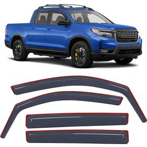 Nilight in Channel Rain Guard for Honda Ridgeline 2017 2018 2019 2020 2021 2022 2023 2024 2025 2026, Inside Mount Window Deflectors for Cars, Light Smoky Blue, 4PCS