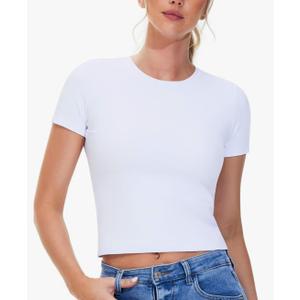THE GYM PEOPLE Women's Workout Tops Short Sleeve Slim Fit Breathable Athletic Yoga Running Casual Basic Tee Shirts, Large