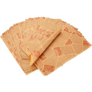 250 Pcs Wax Paper Sheets for Food, Sandwich Wrapping Paper for Food Basket and Plate liners, 12 x 8 In, Newspaper Parchment or Wrapping Breads Burgers French Fries