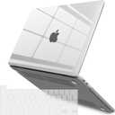 IBENZER Compatible with MacBook Pro 13 Inch Case M2 M1 2026 2025 2024 2023 2022 A2338 A2289 A2251 A2159 A1989 A1706 A1708, Hard Shell Case & Keyboard Cover for Mac Pro 13, Crystal Clear, T13CYCL+1A